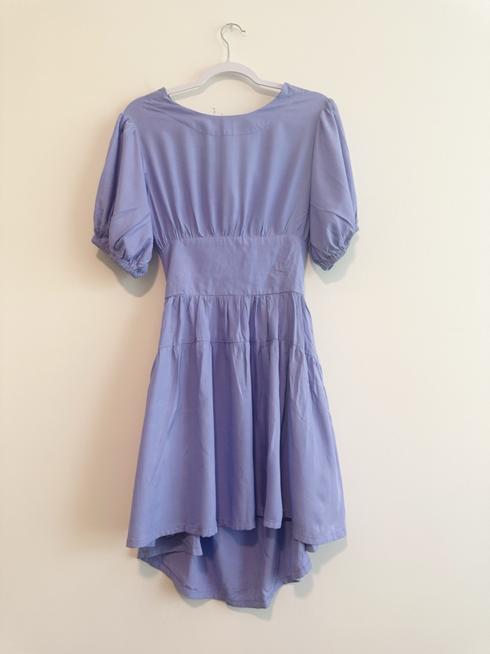 Mini Dress in Lavender with Puff Sleeves